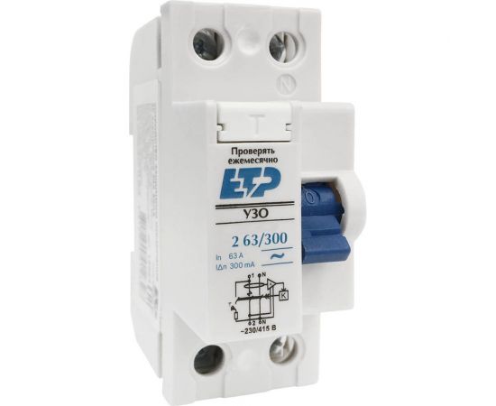 Устройство защитного отключения ETP УЗО 2P 63А тип АС 300 мА 4,5 кА электронное 18030 