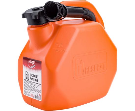 Канистра 5 л OCTANE RESERVE оранжевая для топлива (усиленная) с крышкой и лейкой 3ton 55381 