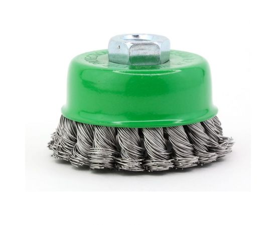 Щетка чашечная жгутовая 75 мм, М14, ворс нержавеющая сталь 0.50 мм для УШМ 13-161 EuroBrush EB-ASS2 