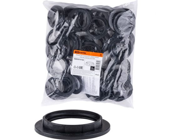 Кольцо для патрона Е27 TDM термостойкий пластик, черный, Б/Н SQ0335-0166 