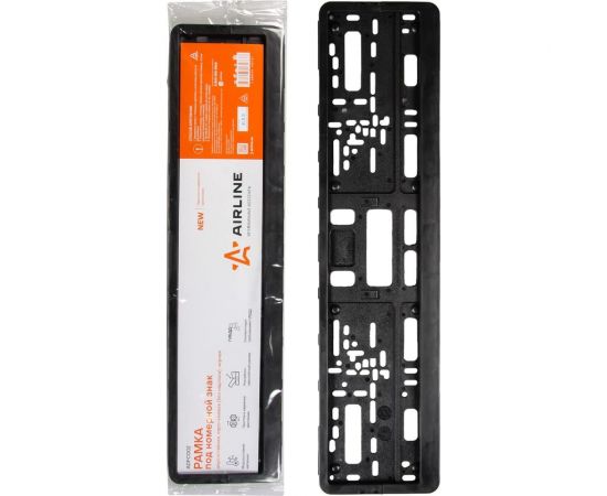 Рамка под номерной знак AIRLINE двусоставная, евро-книжка, черная ADFC002 