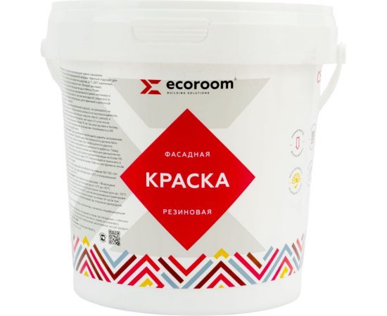 Резиновая фасадная краска ECOROOM супербелый, 1.3 кг Е-Кр -3583/бел 