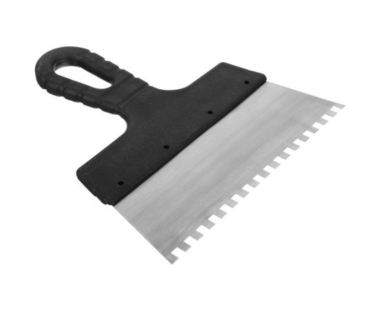 Нержавеющий шпатель РОКОТ пластиковая ручка 100 мм, зуб 4x4 683-150 