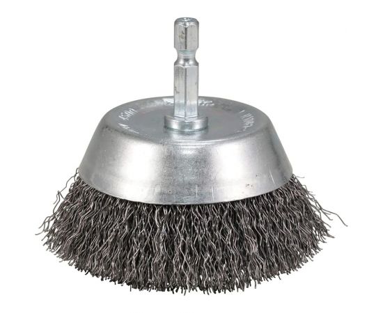 Щетка проволочная чашечная (75 мм, толщина проволоки 0.3 мм, гофрированная, металл, 1/4"") Makita D-76445 