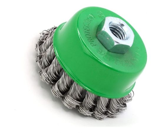 Щетка чашечная жгутовая 75 мм, М14, ворс нержавеющая сталь 0.50 мм для УШМ 13-161 EuroBrush EB-ASS2 – изображение 2