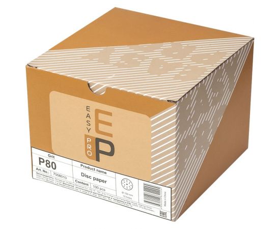 Круг абразивный на бумаге 150 мм, P80, 15 отв., 100 шт EASY PRO 7008010 – изображение 2