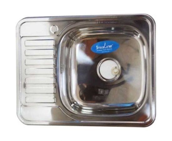 Врезная мойка mixline 50х65х16 см, 0.6, правый выпуск 3 1/2, с сифоном 529332 – изображение 2