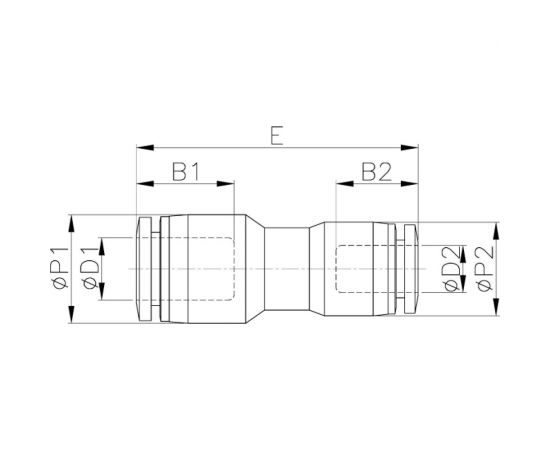 Фитинг прямой переходной пластиковый 6 мм на 4 мм CDC Pneumatics PG 0604N – изображение 2
