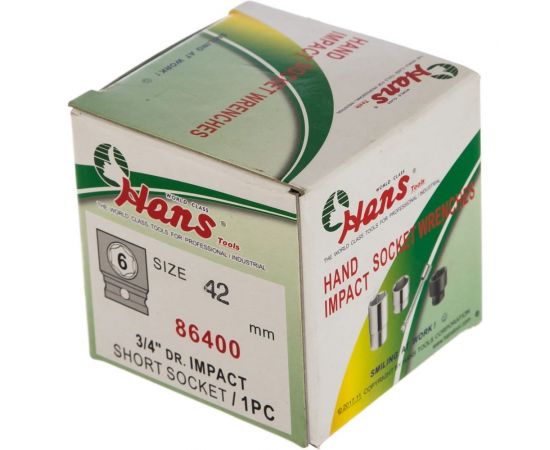 Головка торцевая ударная 6-гранная (42 мм; 3/4"") Hans 86400M42 – изображение 2