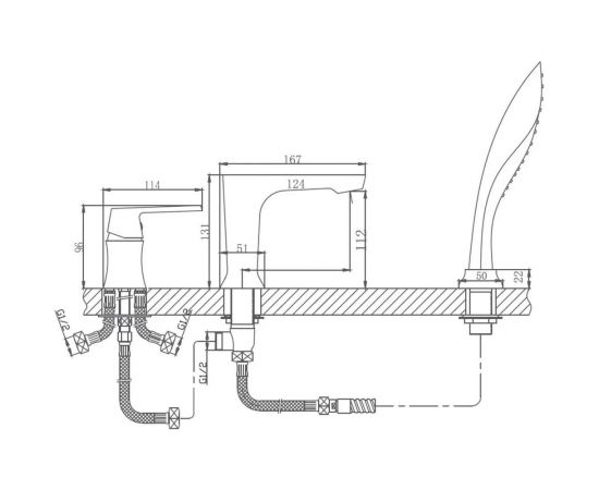Смеситель для ванны Haiba HB80804 – изображение 2
