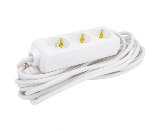 Бытовой удлинитель IEK 3 розетки шнур 5м с заземлением 16А WYP10-16-03-05-Z-N – изображение 2