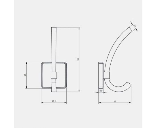 Мебельный крючок GTV CAPITAL черный матовый WZ-CAPITAL-20M – изображение 2