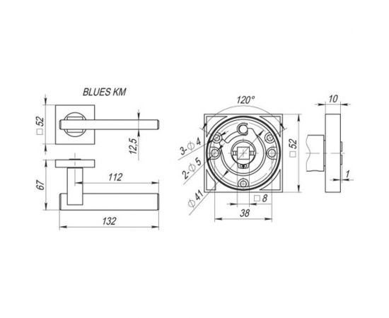 Раздельная ручка Fuaro BLUES KM SN/CP-3 23679 – изображение 2