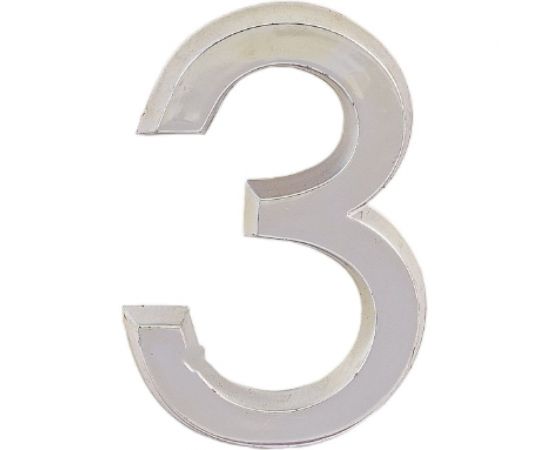 Самоклеящаяся цифра FUARO "3" ABS (50x37) CP хром 46903 – изображение 2