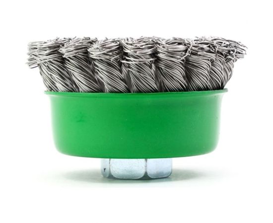 Щетка чашечная жгутовая 75 мм, М14, ворс нержавеющая сталь 0.50 мм для УШМ 13-161 EuroBrush EB-ASS2 – изображение 3