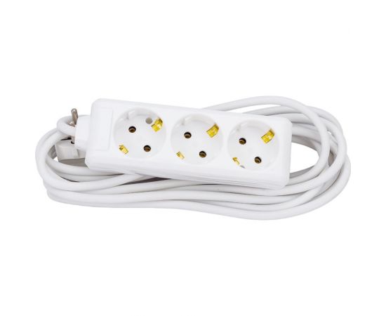 Бытовой удлинитель IEK 3 розетки шнур 5м с заземлением 16А WYP10-16-03-05-Z-N – изображение 3