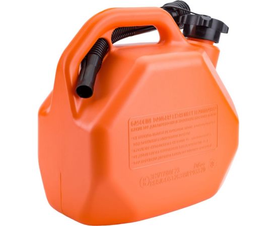 Канистра 5 л OCTANE RESERVE оранжевая для топлива (усиленная) с крышкой и лейкой 3ton 55381 – изображение 3