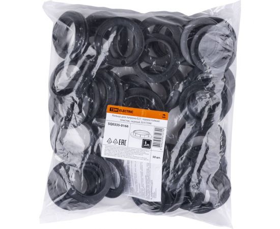 Кольцо для патрона Е27 TDM термостойкий пластик, черный, Б/Н SQ0335-0166 – изображение 3