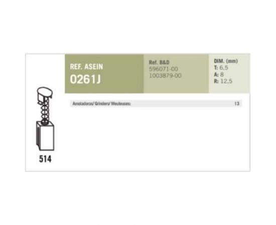 Комплект графитовых щеток 2 шт, Black+Decker, OEM cd105 Asein 0261J – изображение 4