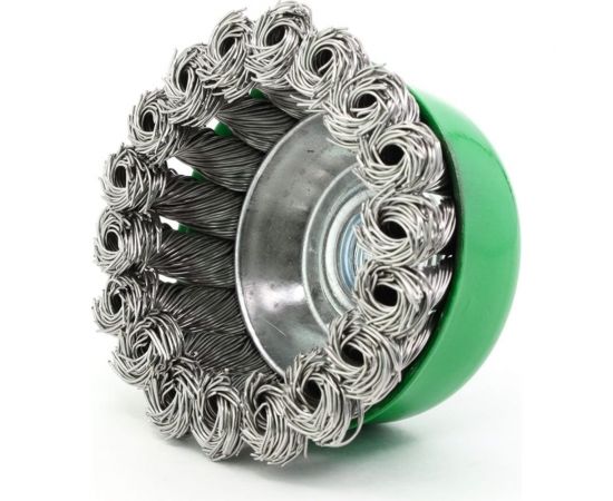 Щетка чашечная жгутовая 75 мм, М14, ворс нержавеющая сталь 0.50 мм для УШМ 13-161 EuroBrush EB-ASS2 – изображение 4