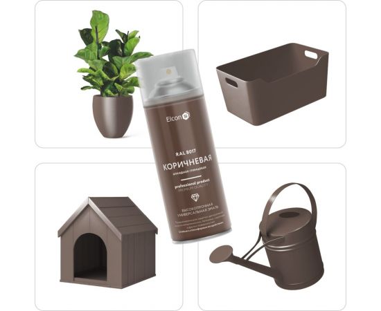 Универсальная алкидная эмаль Elcon ral 8017, коричневая, глянцевая, аэрозоль, 520 мл 00-00463203 – изображение 6