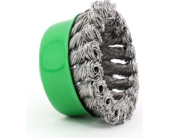 Щетка чашечная жгутовая 75 мм, М14, ворс нержавеющая сталь 0.50 мм для УШМ 13-161 EuroBrush EB-ASS2 – изображение 6