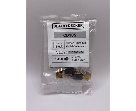 Комплект графитовых щеток 2 шт, Black+Decker, OEM cd105 Asein 0261J – изображение 6