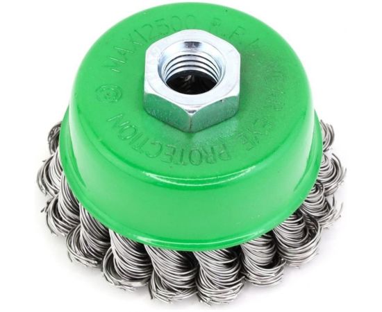 Щетка чашечная жгутовая 75 мм, М14, ворс нержавеющая сталь 0.50 мм для УШМ 13-161 EuroBrush EB-ASS2 – изображение 7