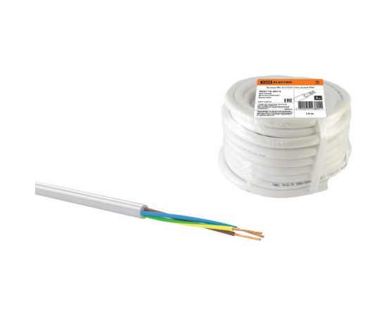 Провод TDM ПВС 3х1 ГОСТ 10м, белый SQ0118-0014 