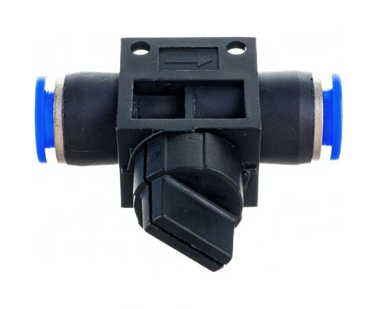 Прямой фитинг цанговый с краном 8 мм - 8 мм Pegas pneumatic 6005 