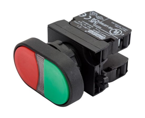 Нажимная кнопка Emas сдвоенная красно-зелёная, 250 В AC, 4 А CP102K20KY 