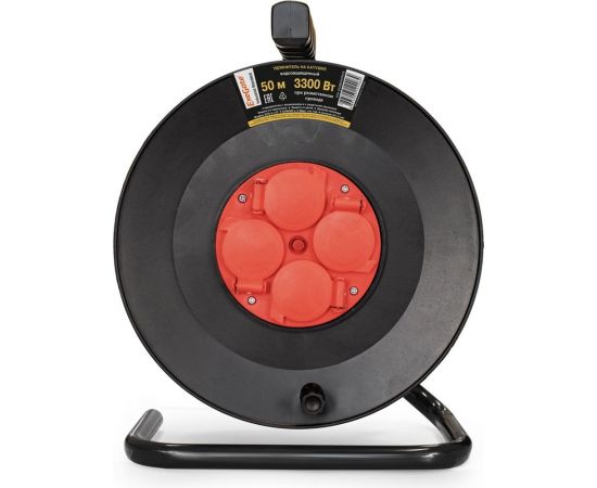 Удлинитель на катушке ExeGate industrial ECS-2-1.5Y 4 евро с заземлением, IP44, 50м, 3х1,5мм2 286340 