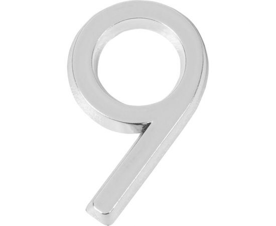 Самоклеящаяся цифра FUARO "9" ABS (50x37) CP хром 46915 