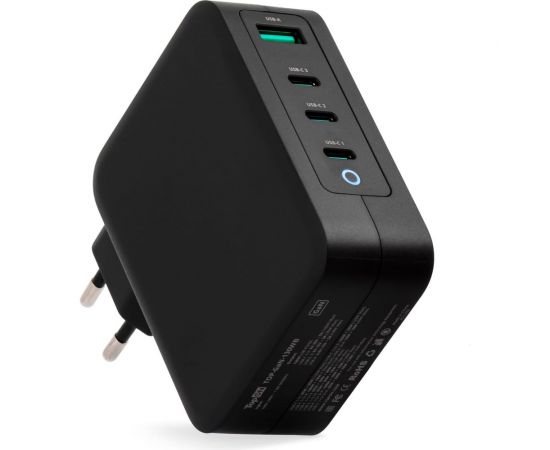 Блок питания TopOn GaN 130W 3 Type-C PD, PPS, USB QC Черный TOP-GaN-130WB 