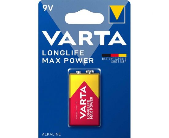 Батарейка Varta LONGLIFE MAX POWER (MAX TECH) Крона 6LR61 BL1 Alkaline 9V (1/10/50) 04722101401 