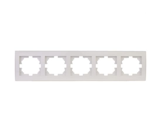 Пятиместная горизонтальная рамка LEZARD RAIN б/ вст белая 703-0202-150 