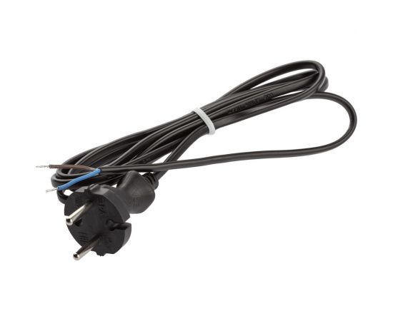 Шнур для бра ЭРА UX-ШВВП-2x0,75-3m-B с вилкой, без заземления, ШВВП 2x0,75, 3м, черный Б0055560 