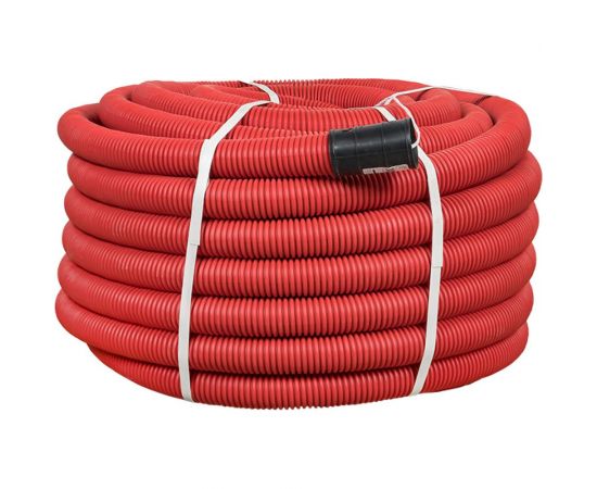 Гибкая гофрированная двустенная труба EKF ПНД, d 50 с зондом красная PROxima tg2st-50-50m 