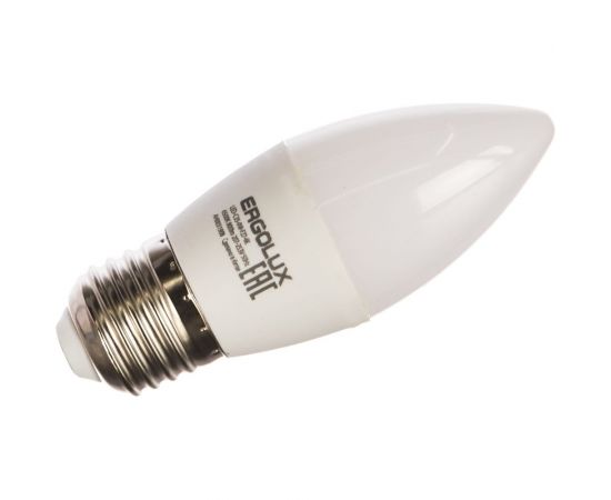 Электрическая светодиодная лампа Ergolux LED-C35-9W-E27-6K Свеча 9Вт E27 6500K 172-265В 13172 – изображение 2