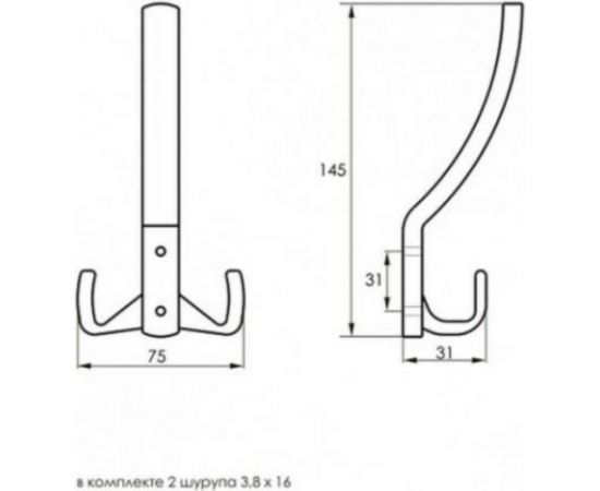 Большой перфорированный крючок SOLLER 212А медь Е993 – изображение 2
