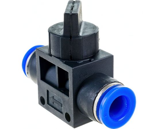 Прямой фитинг цанговый с краном 8 мм - 8 мм Pegas pneumatic 6005 – изображение 2