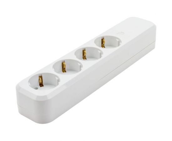 Розеточная колодка АБК-СИЛА 4 гнезда с заземлением 16А/220В белая 1 шт 5402404 – изображение 2