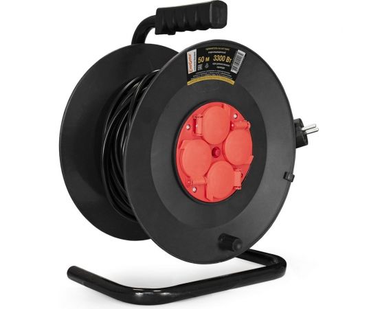 Удлинитель на катушке ExeGate industrial ECS-2-1.5Y 4 евро с заземлением, IP44, 50м, 3х1,5мм2 286340 – изображение 2