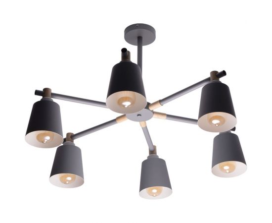 Потолочная люстра RITTER VOLANTE 6хE27 800x800x510мм металл дерево серый дерево 52444 1 – изображение 3