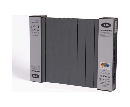 Биметаллический радиатор RIFAR 57 SUPReMO 500-10, Ду 3/4, титан R S500103/47012 – изображение 3