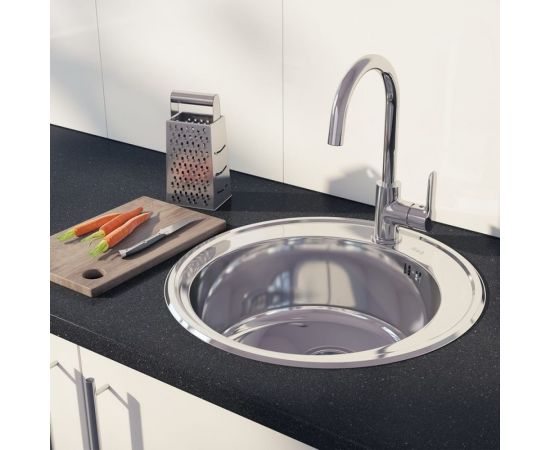 Мойка IDDIS Basic нержавеющая cталь, полированная, D510 BAS51P0i77 – изображение 3