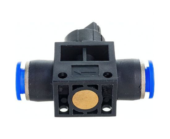 Прямой фитинг цанговый с краном 8 мм - 8 мм Pegas pneumatic 6005 – изображение 3