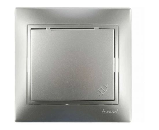 Розетка с заземлением и крышкой Lezard MIRA, керамика, со вставкой, металлик серый 701-1010-123 – изображение 3