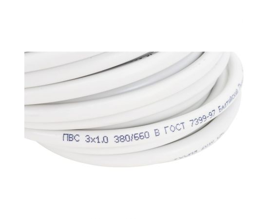 Провод TDM ПВС 3х1 ГОСТ 10м, белый SQ0118-0014 – изображение 3