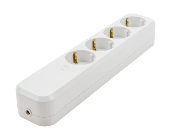 Розеточная колодка АБК-СИЛА 4 гнезда с заземлением 16А/220В белая 1 шт 5402404 – изображение 3